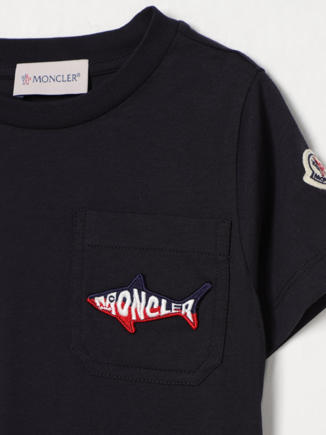 MONCLER: T-shirt kids - Navy | Moncler t-shirt 8C0003089AFV