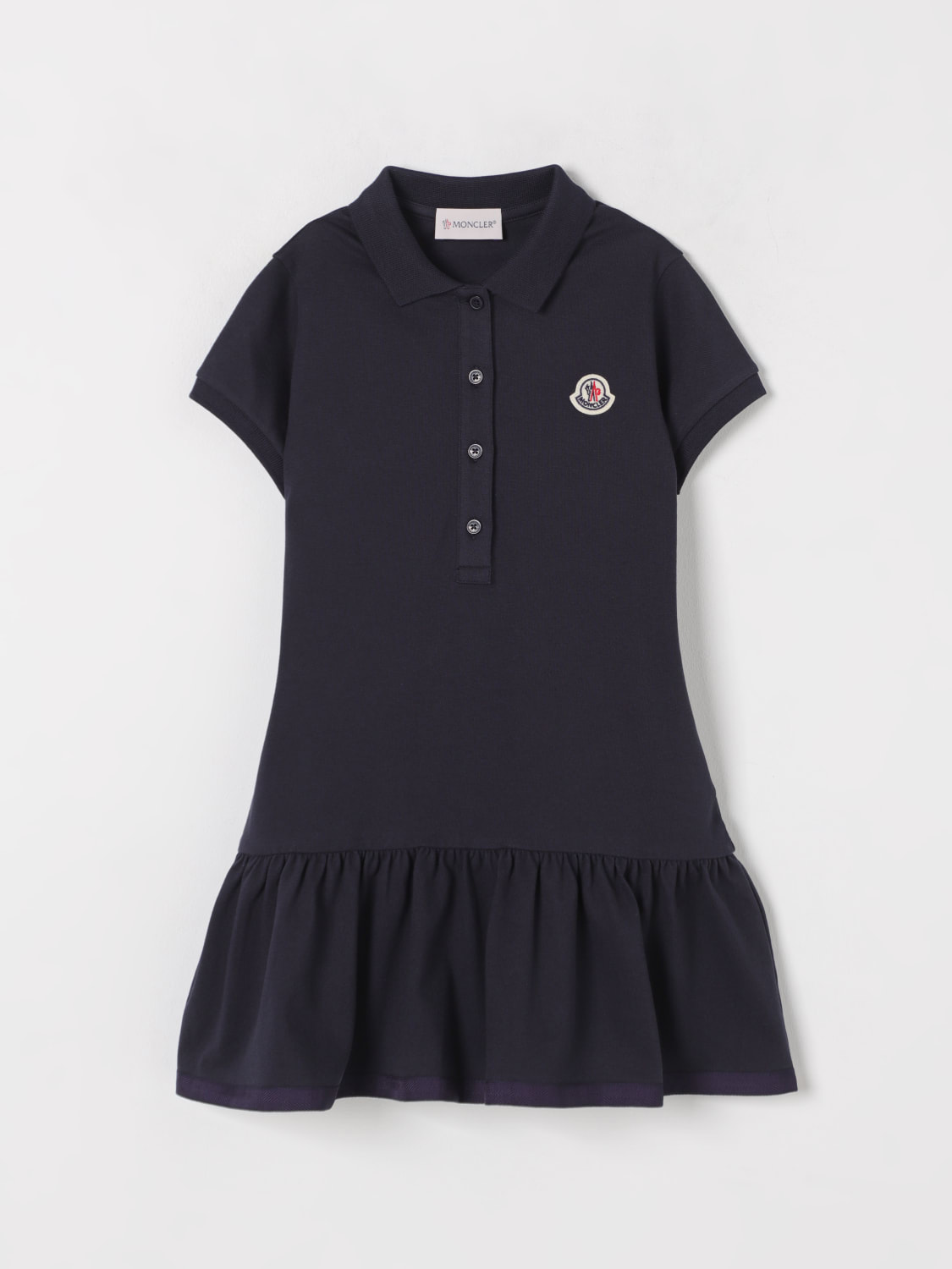 MONCLER ABITO: Abito a polo in cotone Moncler, Blue - Img 1
