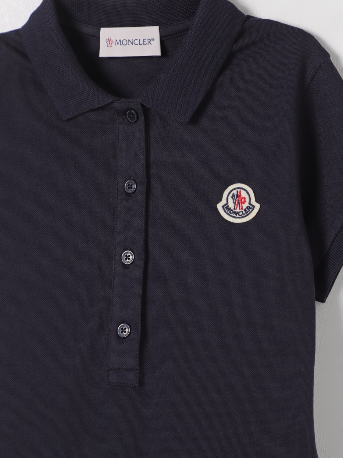 MONCLER ABITO: Abito a polo in cotone Moncler, Blue - Img 3