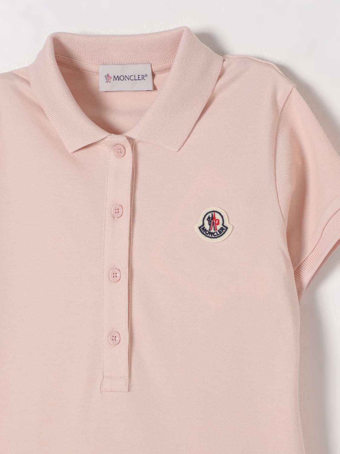 MONCLER ABITO: Abito a polo in cotone Moncler, Rosa - Img 3