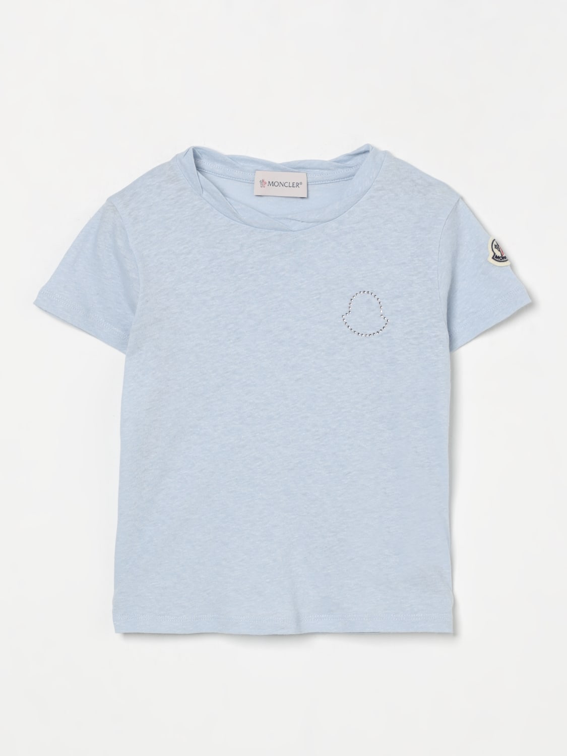 MONCLER T-SHIRT: T-shirt enfant Moncler, Turquoise - Img 1