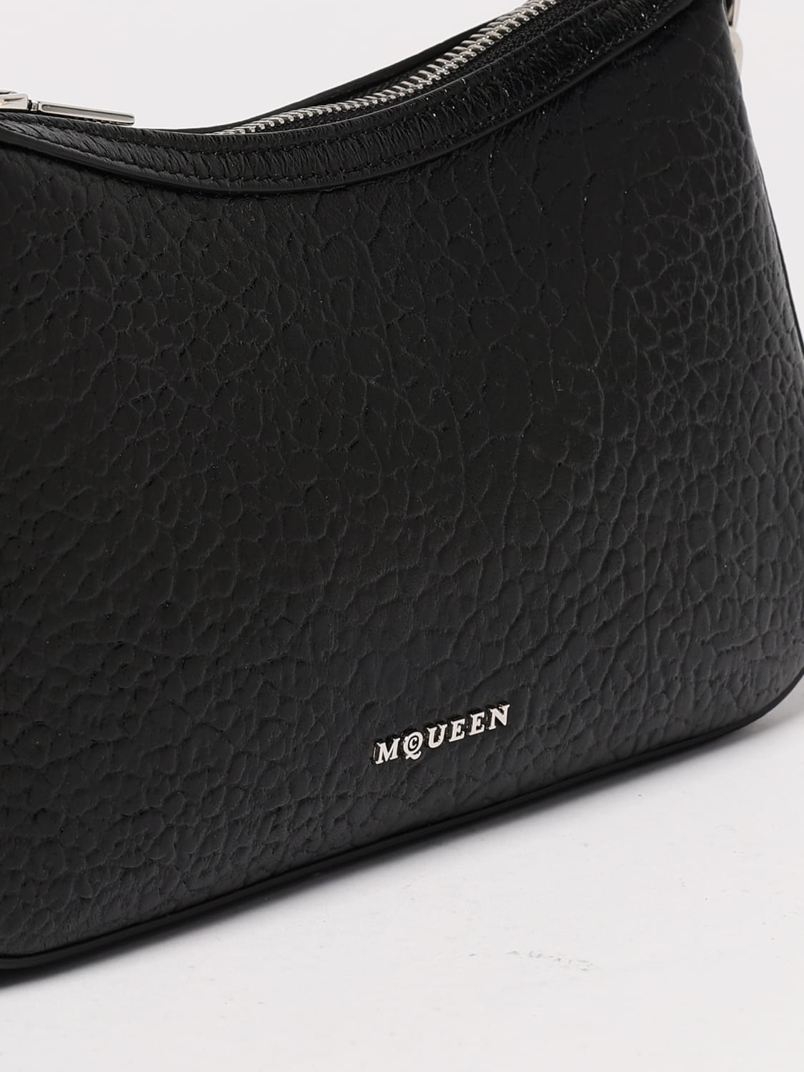 MCQUEEN BORSA MINI: Borsa McQueen in pelle a grana , Nero - Img 4