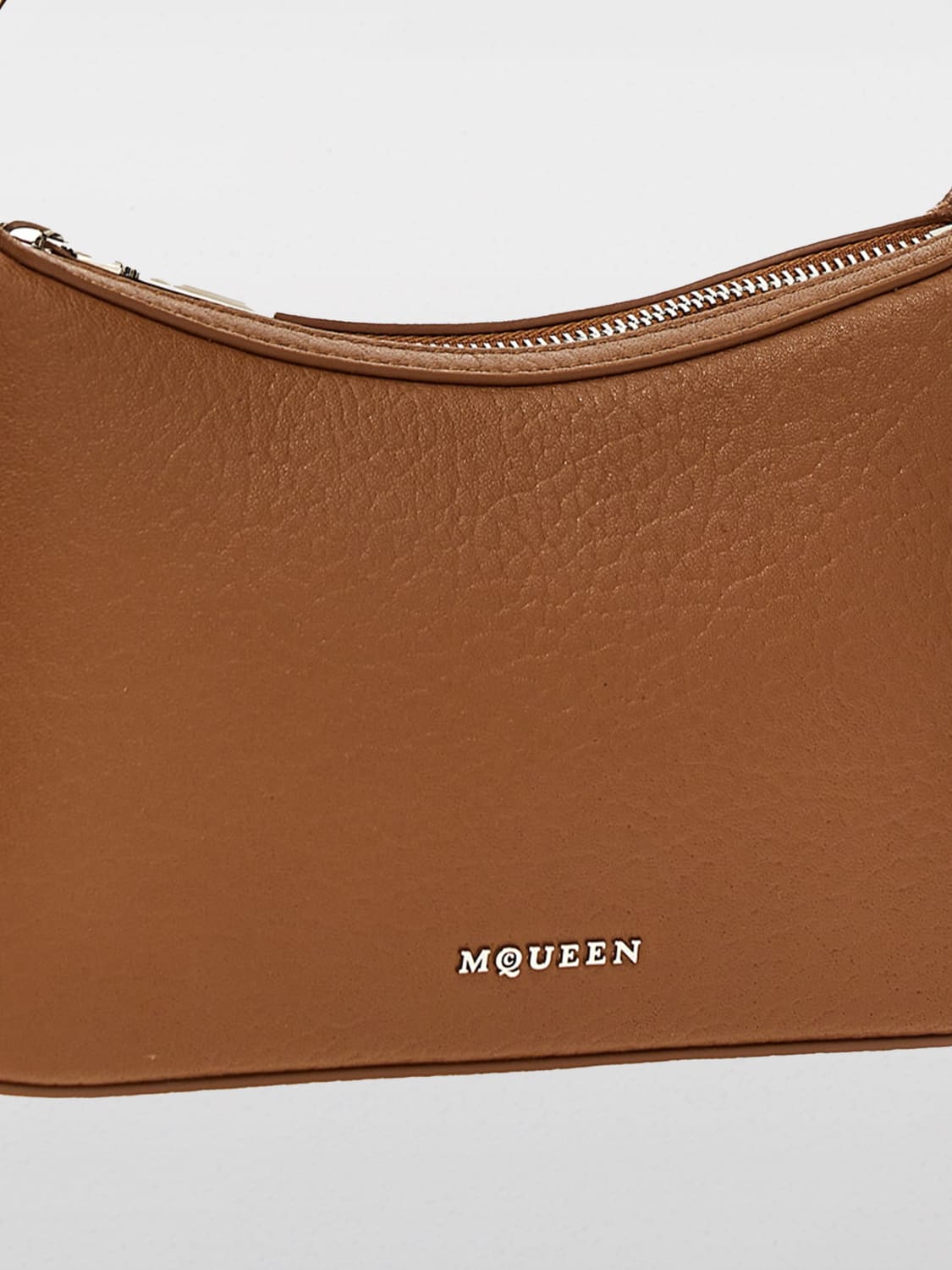 MCQUEEN BORSA MINI: Borsa McQueen in pelle a grana , Marrone - Img 3