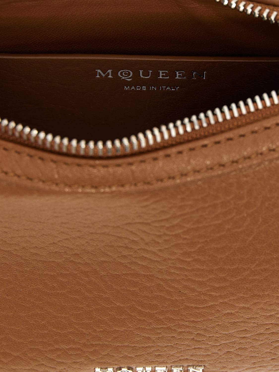 MCQUEEN BORSA MINI: Borsa McQueen in pelle a grana , Marrone - Img 4
