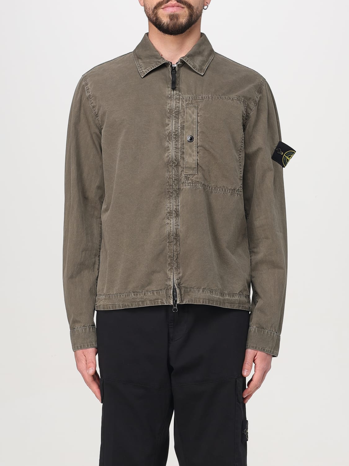 STONE ISLAND JACKET: Stone Island canvas jacket, Military - Img 1