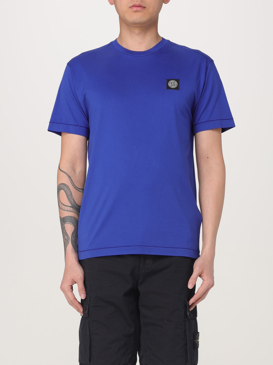 STONE ISLAND T-SHIRT: T-shirt homme Stone Island, Bleu Royal - Img 1