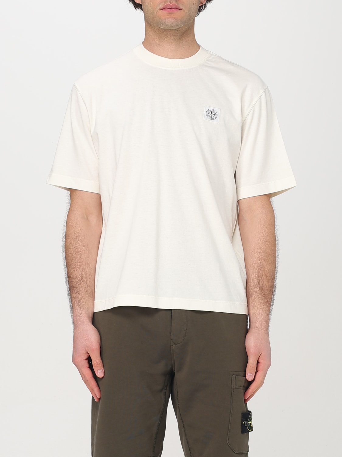 Tシャツ・カットソー STONE  Men T-shirt Ivory 2100034S0115 V0093 STONE ISLAND: T-shirt men - Ivory | Stone Island t-shirt