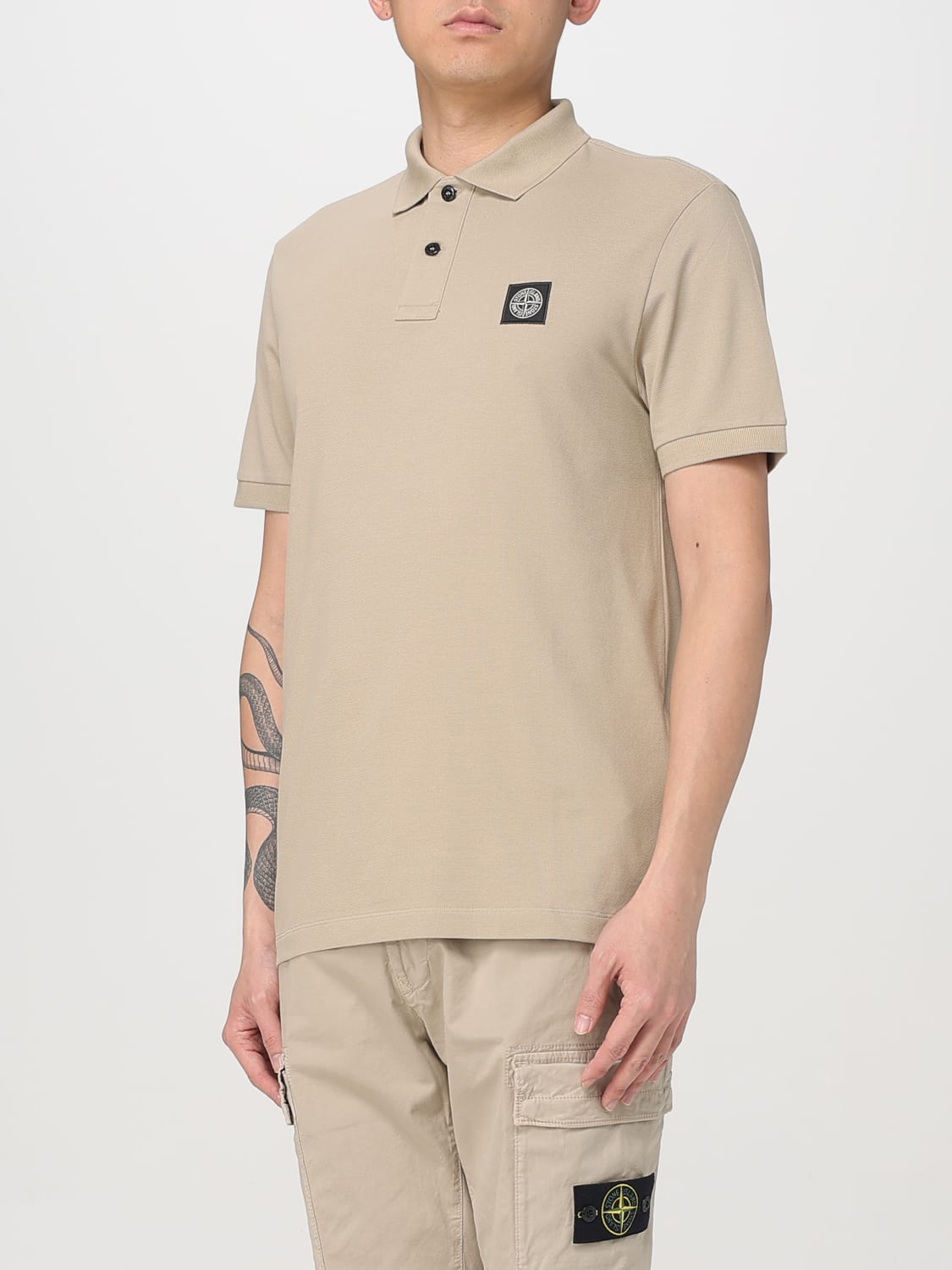 STONE ISLAND：ポロシャツ メンズ - ベージュ | GIGLIO.COM