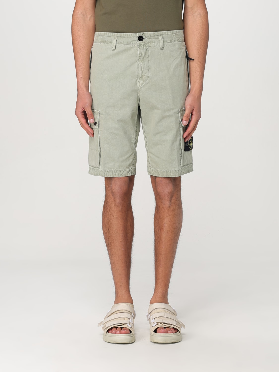 STONE ISLAND PANTALONCINO: Pantaloncino cargo Stone Island in cotone , Salvia - Img 1