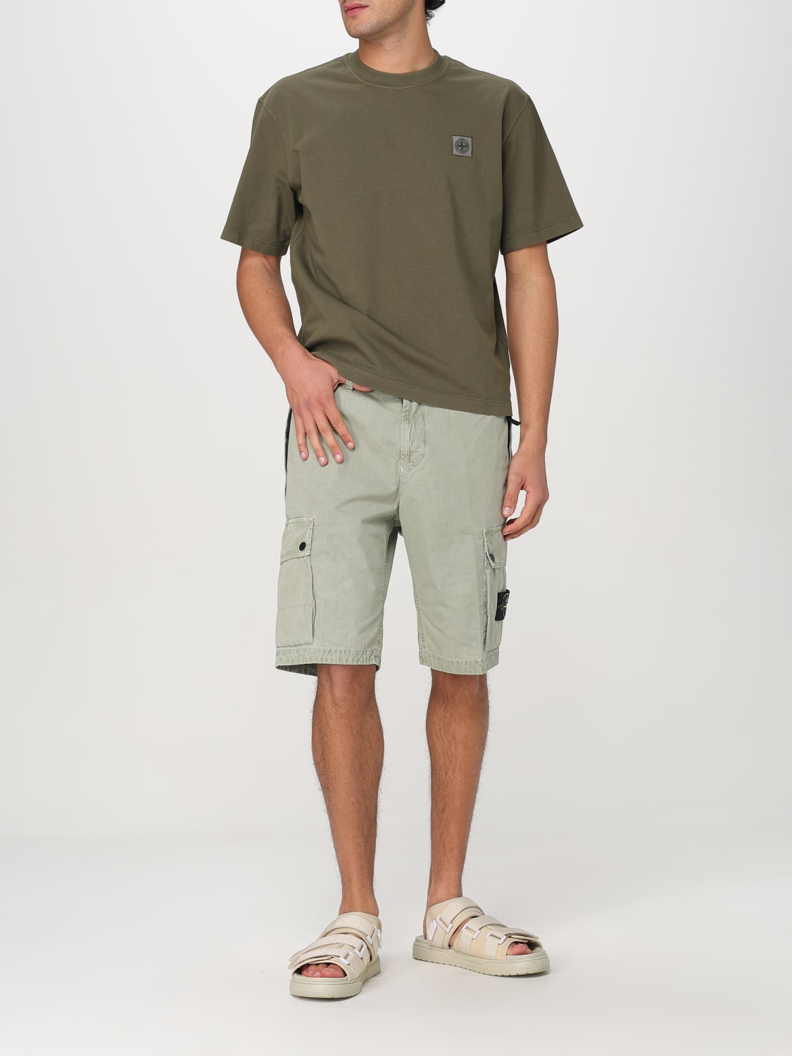 STONE ISLAND PANTALONCINO: Pantaloncino cargo Stone Island in cotone , Salvia - Img 2