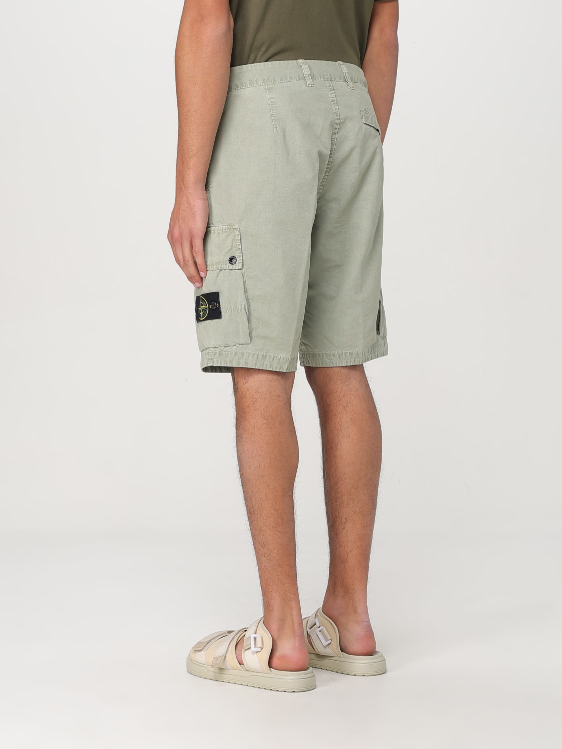 STONE ISLAND PANTALONCINO: Pantaloncino cargo Stone Island in cotone , Salvia - Img 3