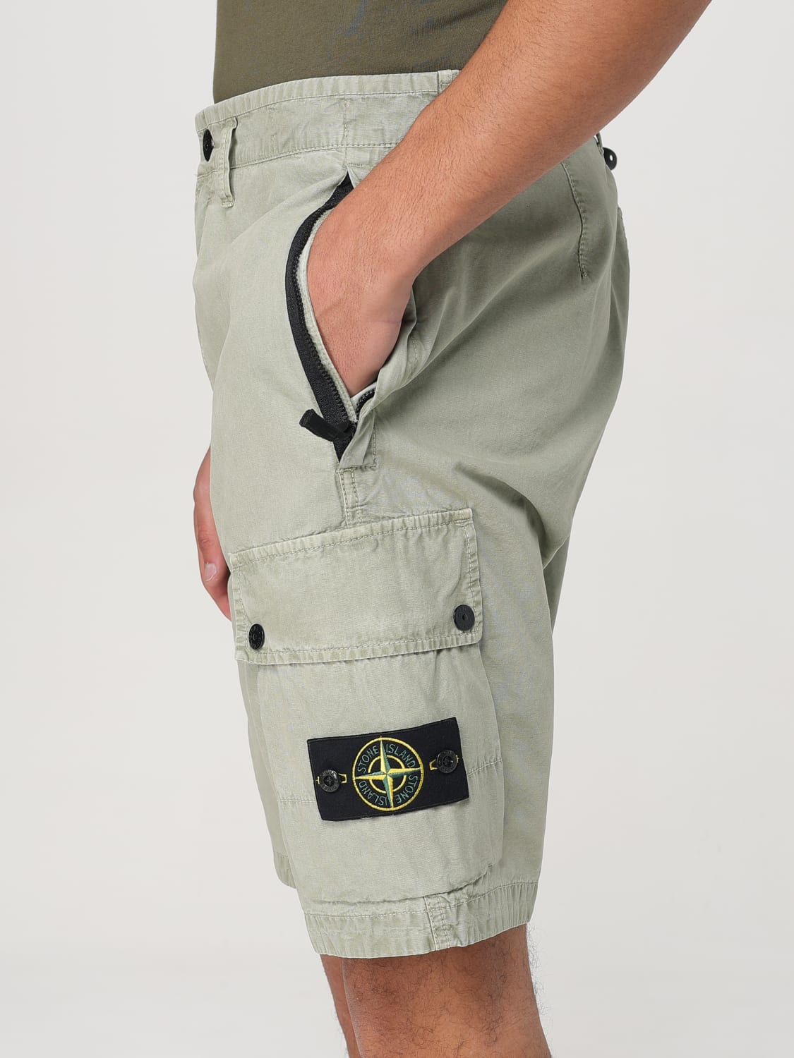 STONE ISLAND PANTALONCINO: Pantaloncino cargo Stone Island in cotone , Salvia - Img 5