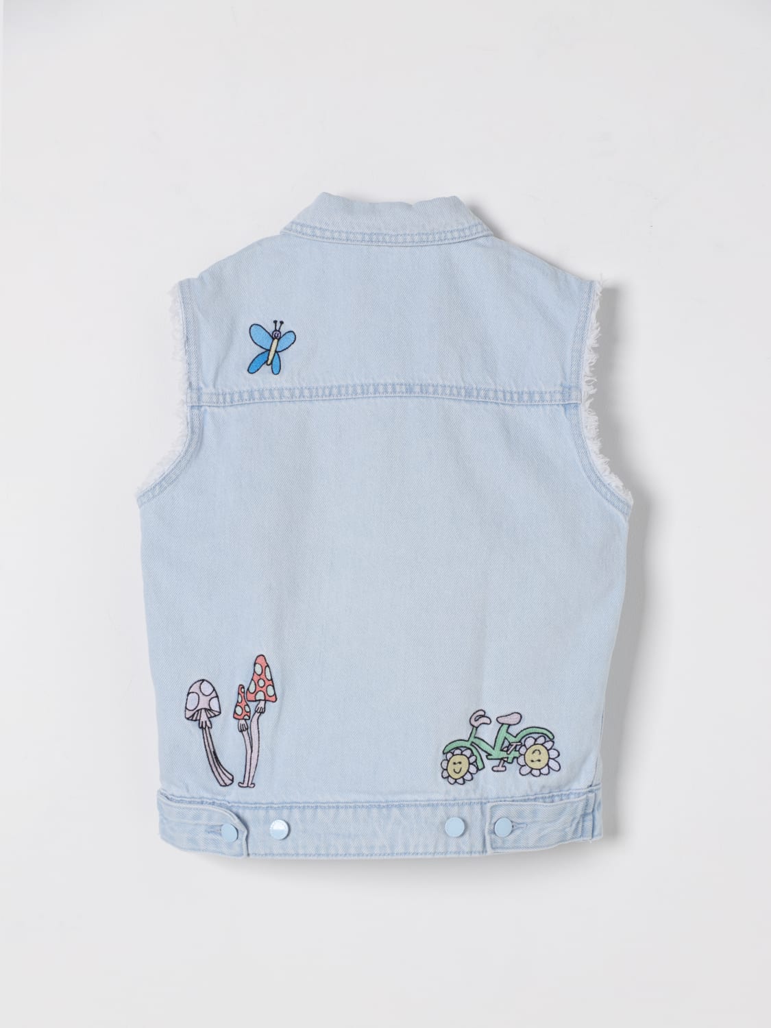STELLA MCCARTNEY KIDS JACKET: Stella McCartney Kids denim jacket with embroidery, Sky Blue - Img 2