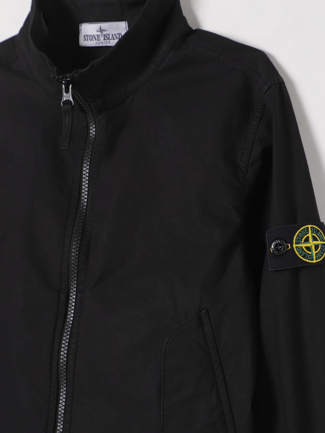 STONE ISLAND JUNIOR GIACCA: Giacca con zip in misto cotone Stone Island Junior, Blue Navy - Img 3