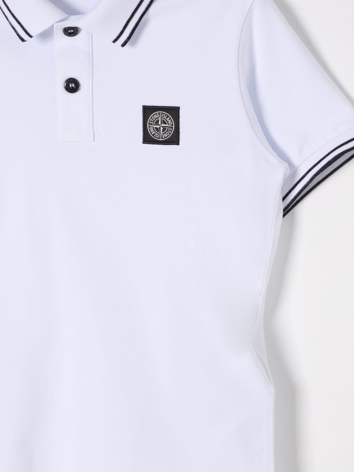 STONE ISLAND JUNIOR POLO: Polo enfant Stone Island Junior, Blanc - Img 3