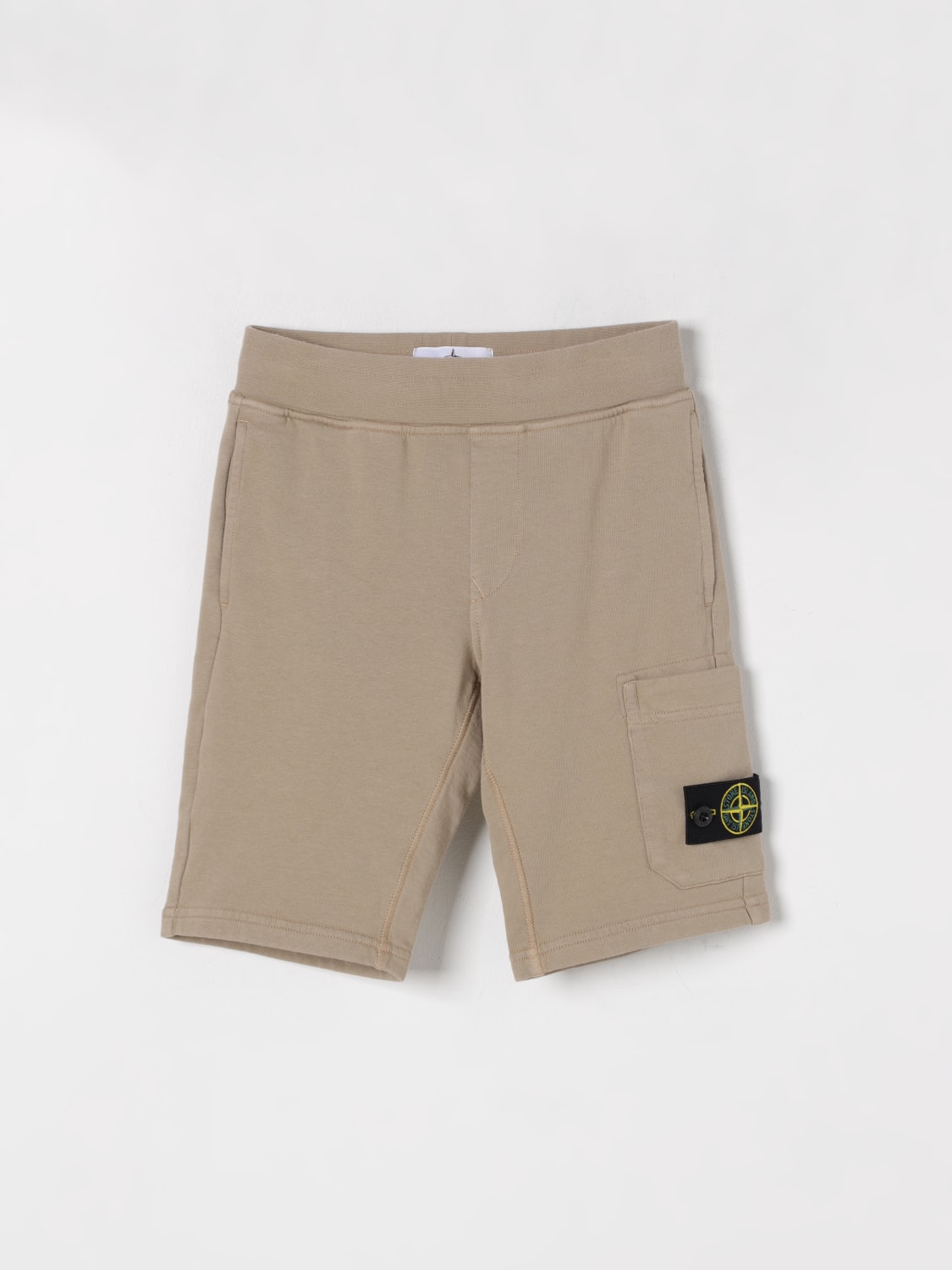 STONE ISLAND JUNIOR ШОРТЫ: Шорты Детское Stone Island Junior, Бежевый - Img 1