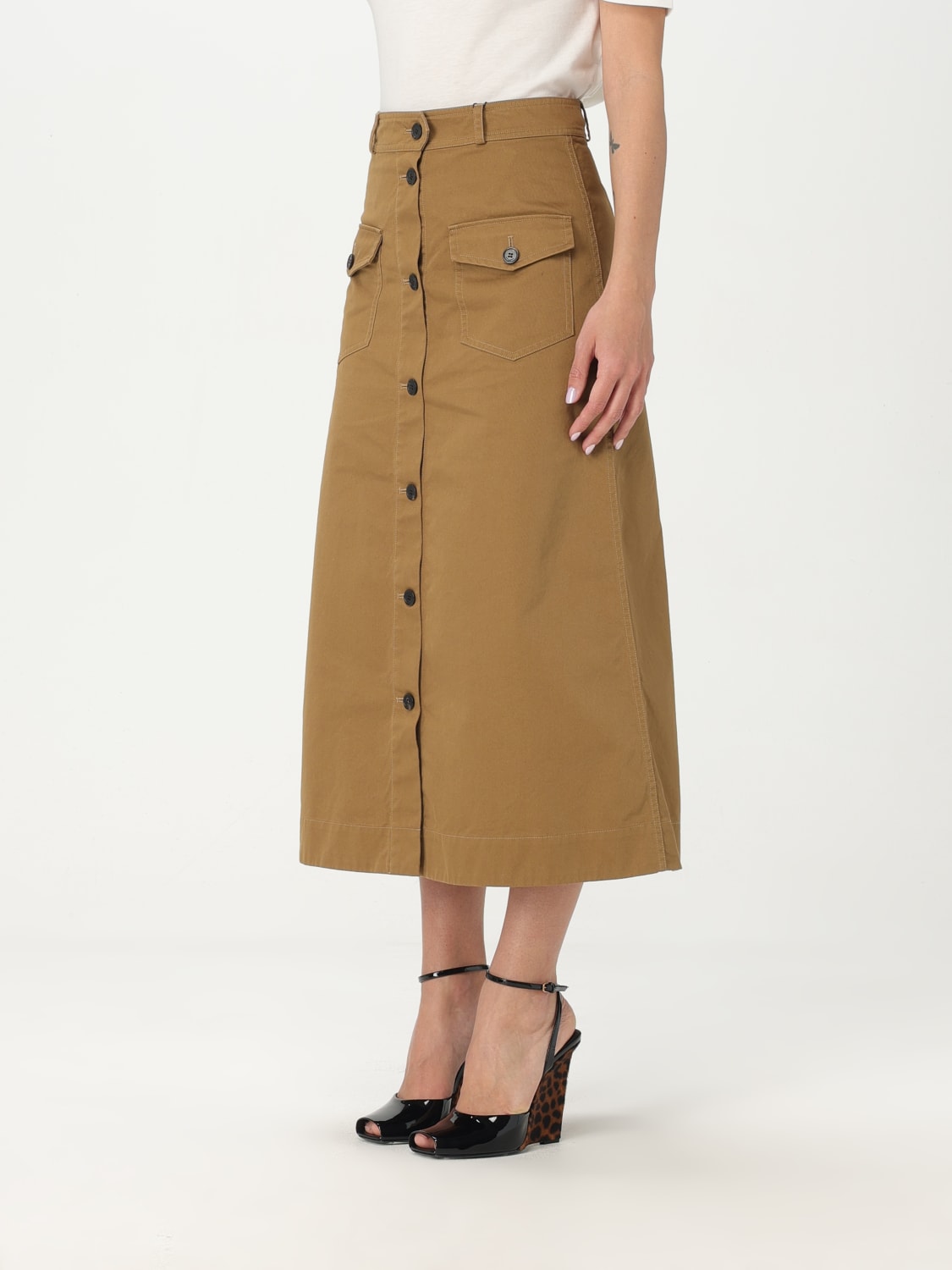SAINT LAURENT SKIRT: Skirt woman Saint Laurent, Beige - Img 4