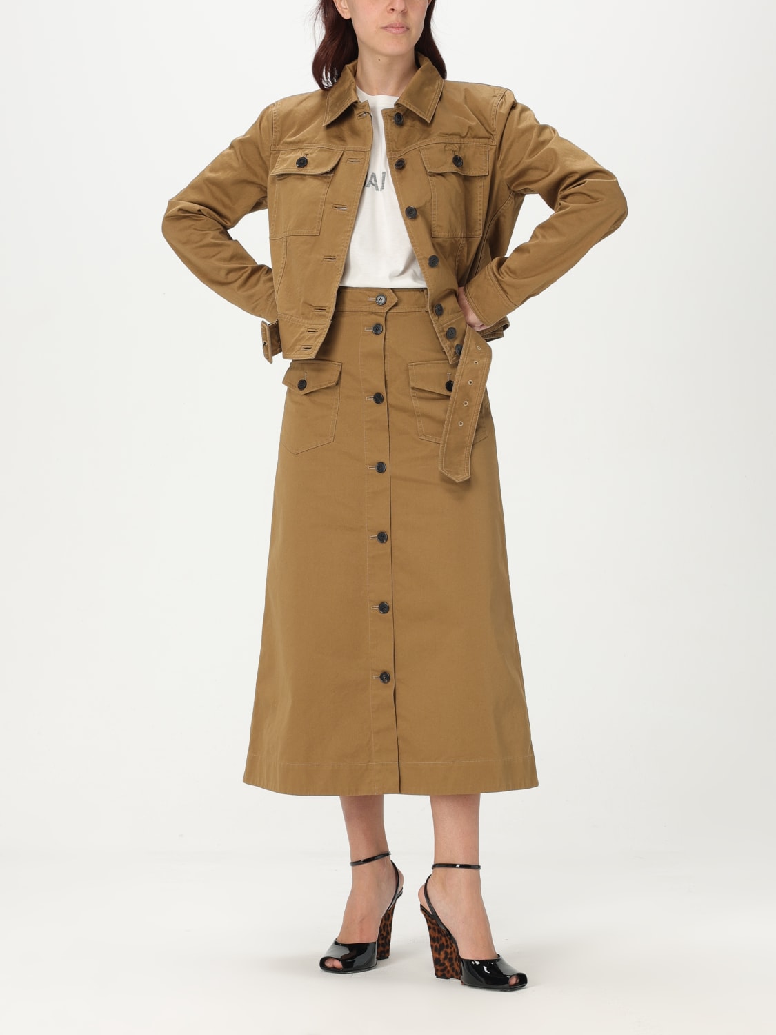 ジャケット SAINT LAURENT Woman Jacket Beige 818404Y04VY 2100 cropped jacket in cotton serge | Saint Laurent | YSL RO