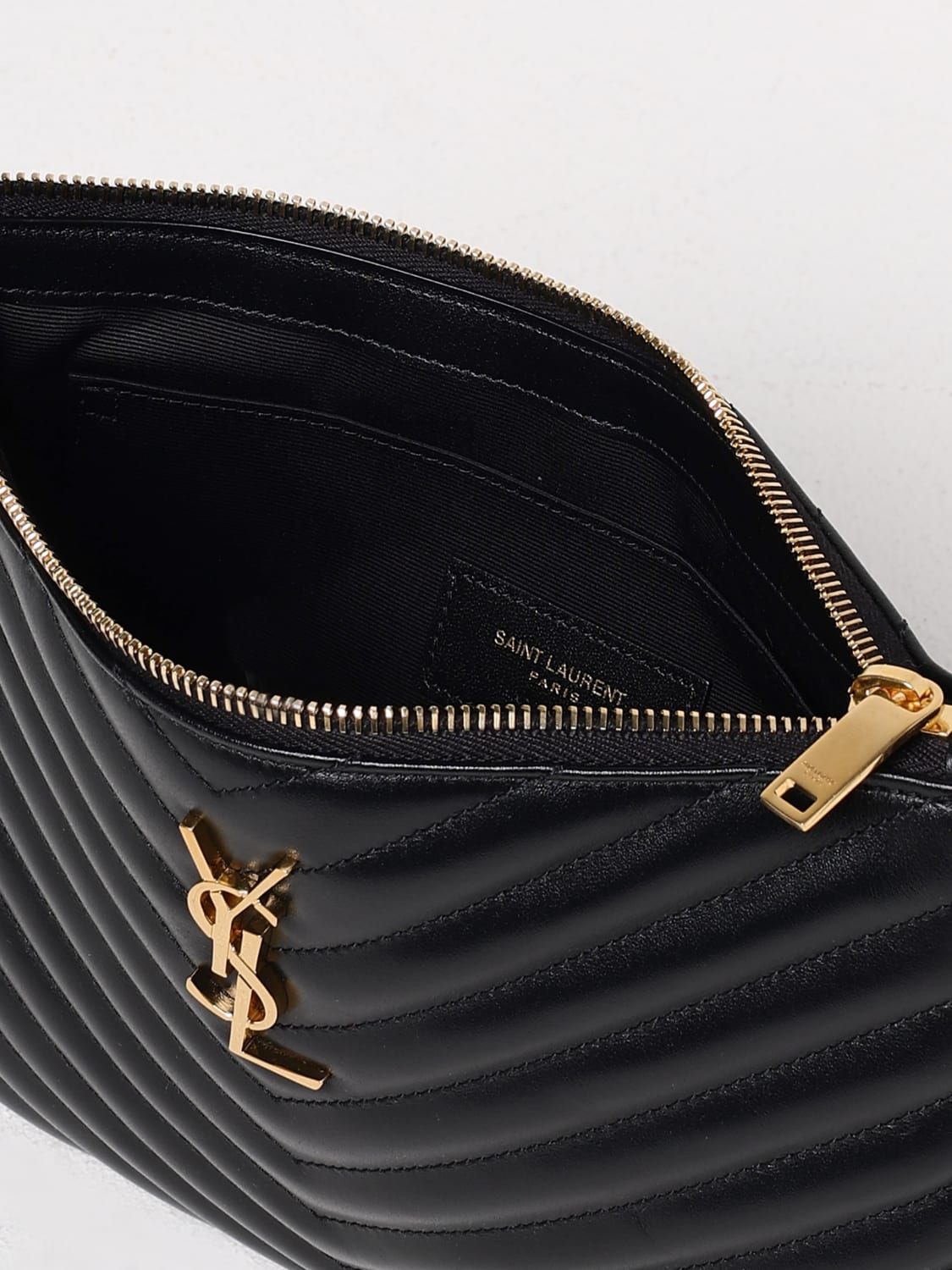 SAINT LAURENT PORTADOCUMENTI: Pochette da polso Cassandre Saint Laurent, Nero - Img 4