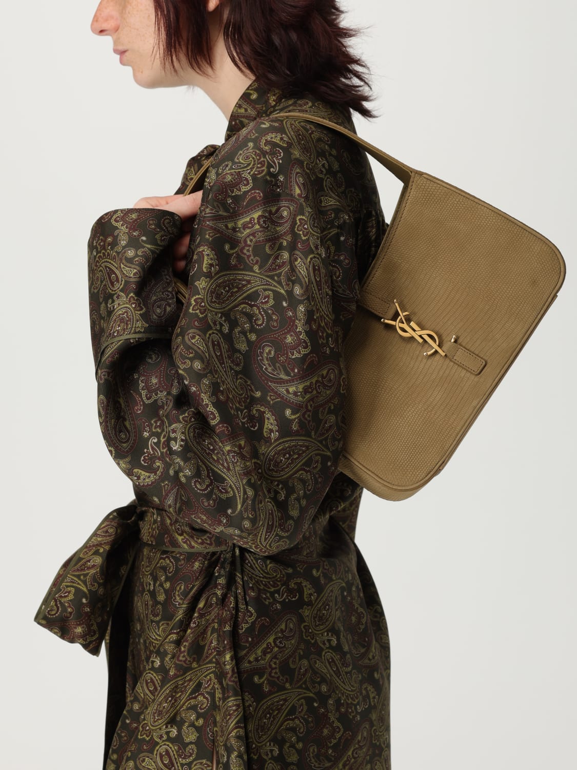 SAINT LAURENT SCHULTERTASCHE: Schultertasche damen Saint Laurent, Gold - Img 2