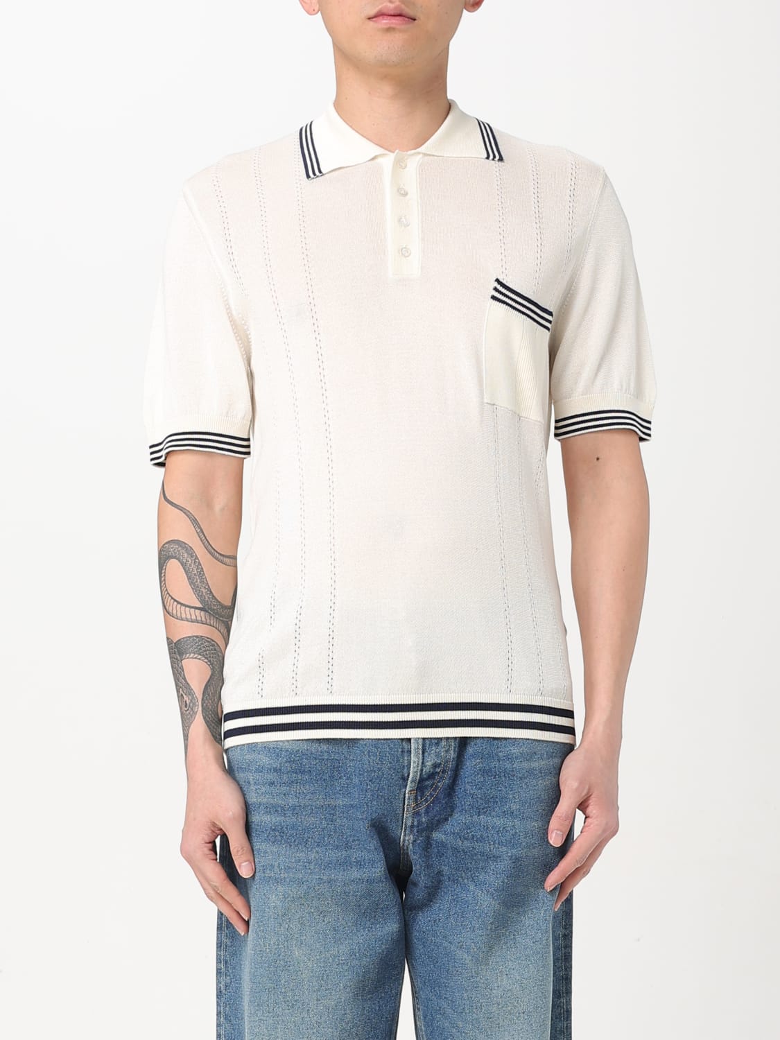 GOLDEN GOOSE POLO SHIRT: Sweater men Golden Goose, Yellow Cream - Img 1