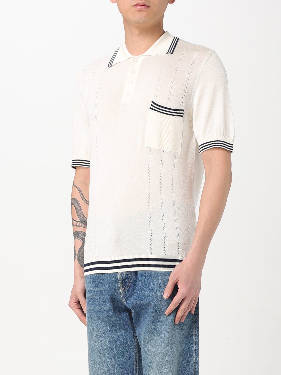 GOLDEN GOOSE POLO SHIRT: Sweater men Golden Goose, Yellow Cream - Img 4