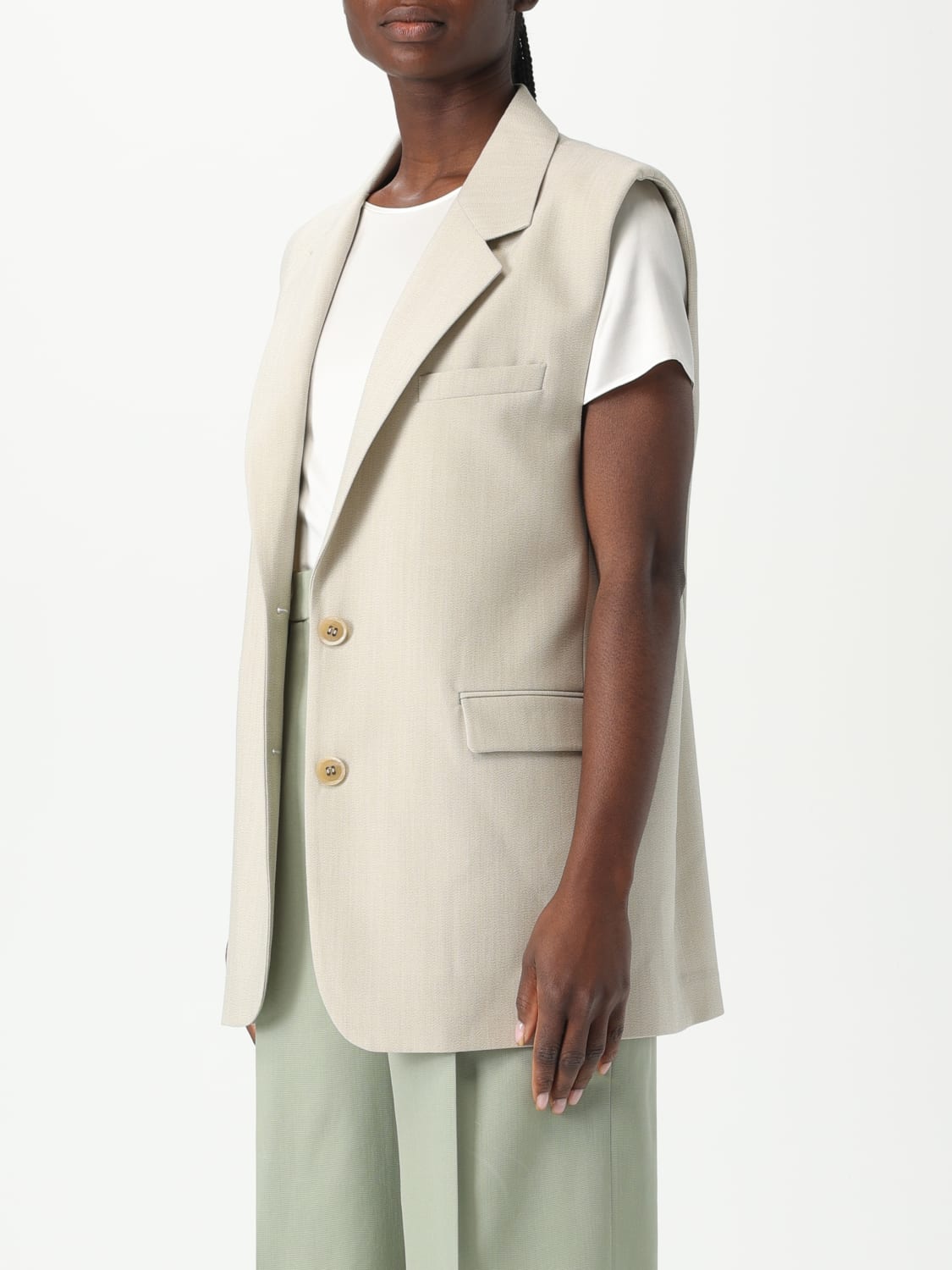 GOLDEN GOOSE CHALECO: Americana mujer Golden Goose, Nata - Img 3