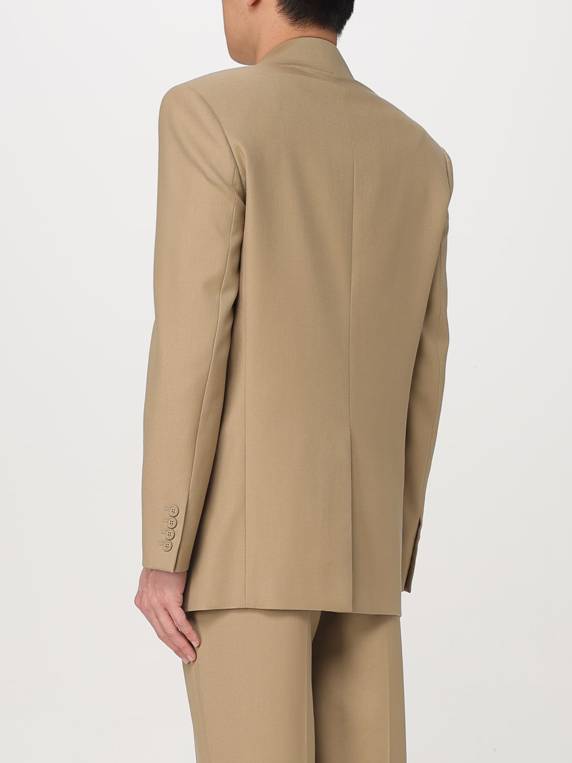 SAINT LAURENT GIACCA: Blazer Saint Laurent in gabardine di lana , Cammello - Img 3