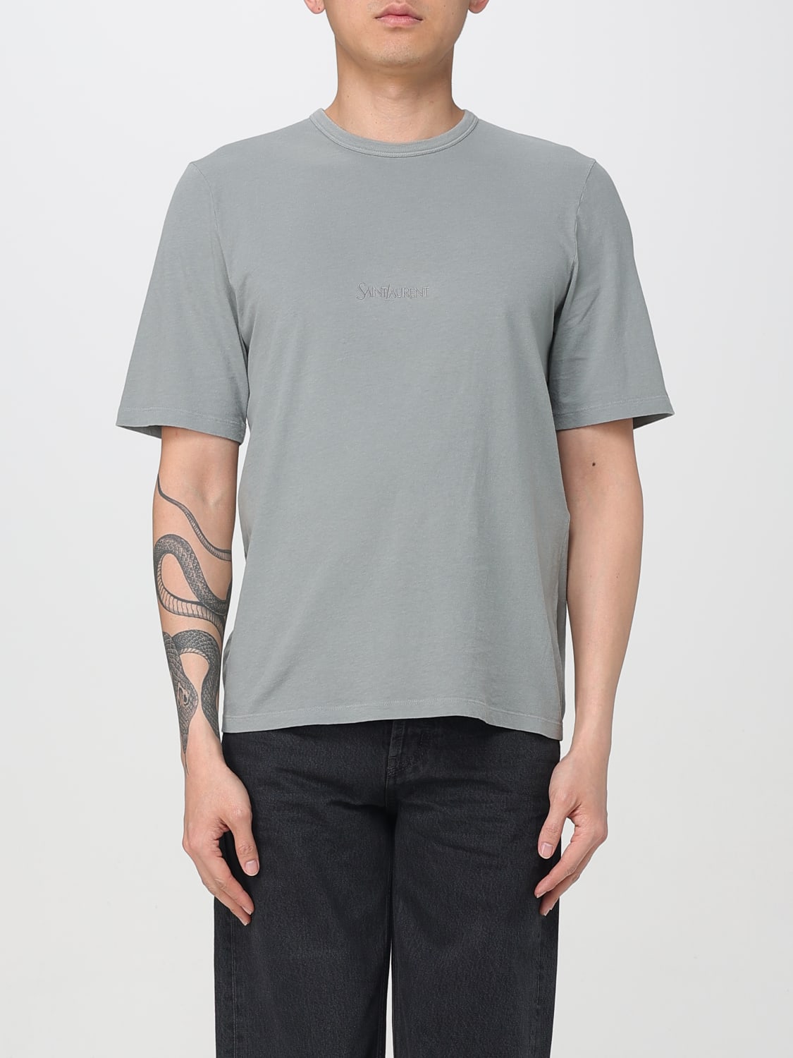 SAINT LAURENT: T-shirt men - Grey | Saint Laurent t-shirt