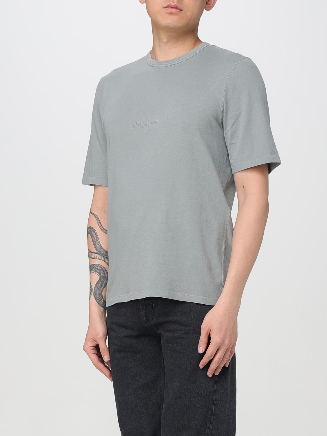 Tシャツ・カットソー SAINT LAURENT Men Tops 818535YBHD2 1025 GREY SAINT LAURENT: T-shirt men - Grey | Saint Laurent t-shirt