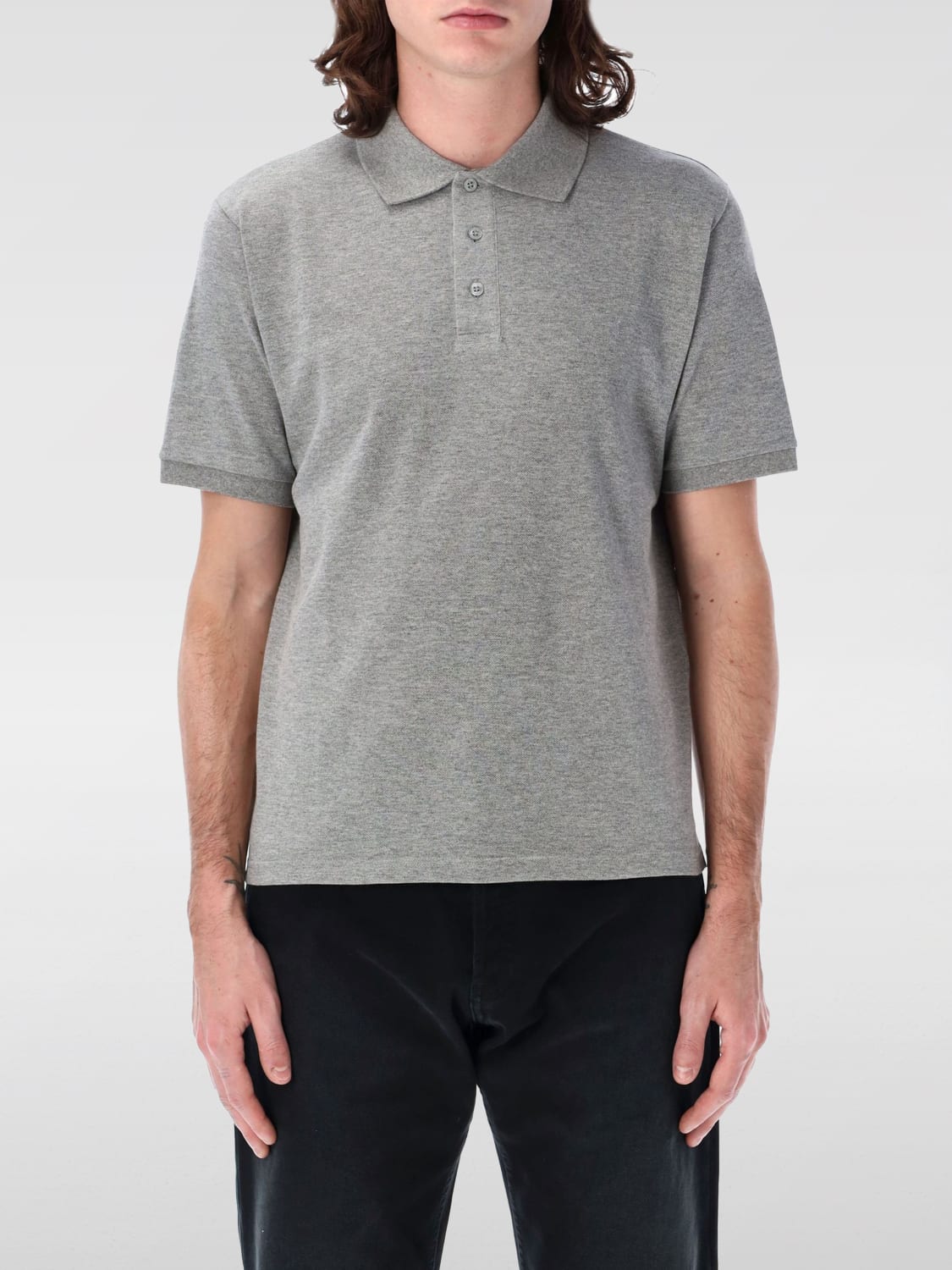 SAINT LAURENT POLO SHIRT: Polo shirt men Saint Laurent, Grey - Img 1