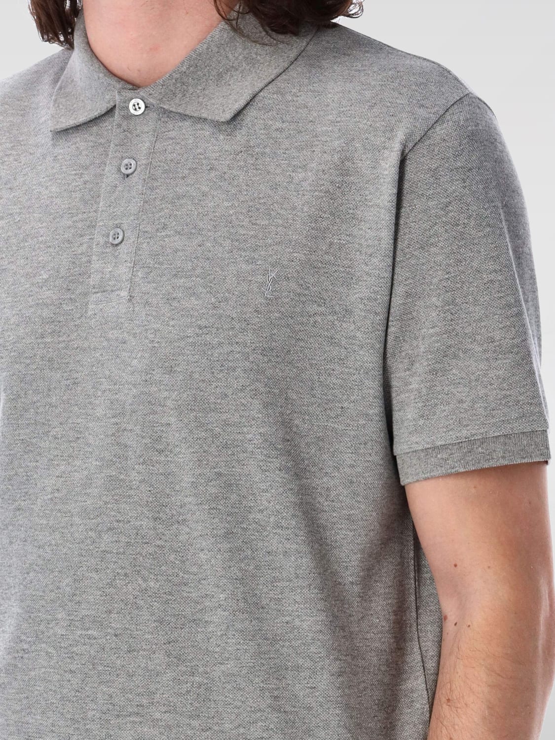 SAINT LAURENT POLO SHIRT: Polo shirt men Saint Laurent, Grey - Img 3