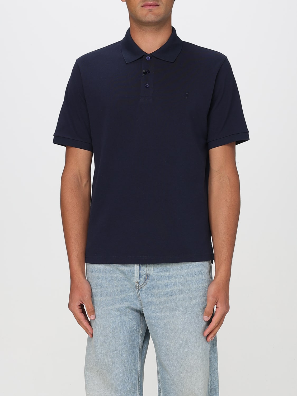 SAINT LAURENT POLO SHIRT: Polo shirt men Saint Laurent, Navy - Img 1
