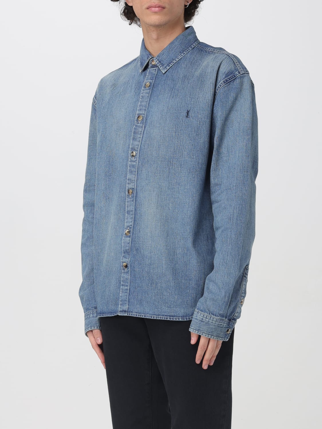 SAINT LAURENT SHIRT: Shirt men Saint Laurent, Denim - Img 4