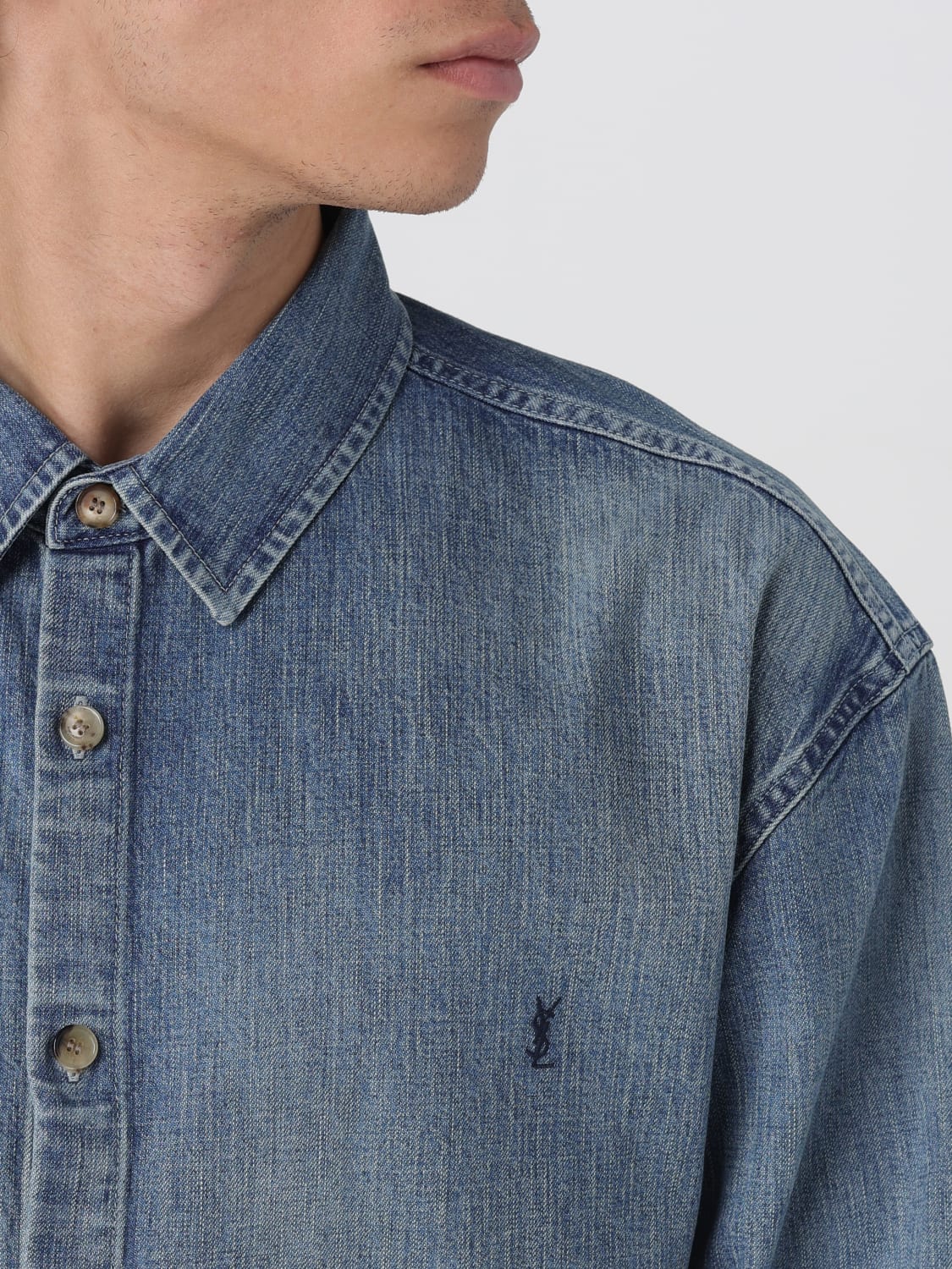 SAINT LAURENT SHIRT: Shirt men Saint Laurent, Denim - Img 5