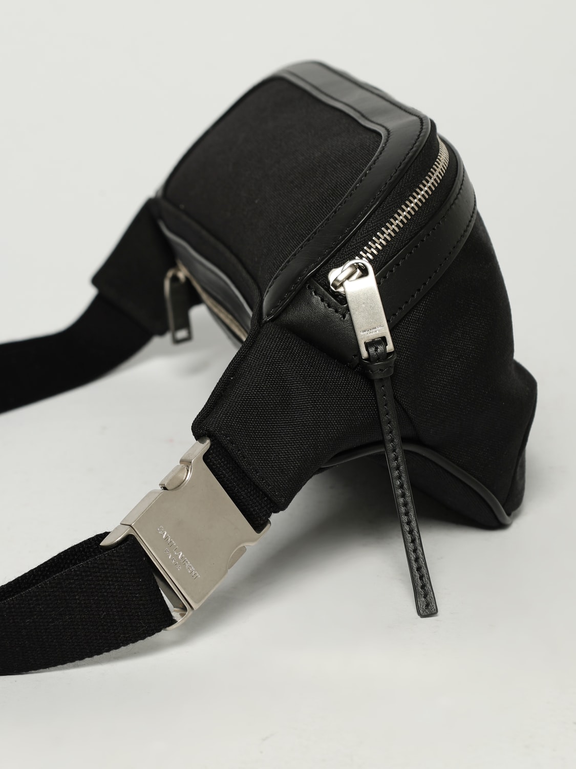 SAINT LAURENT MARSUPIO: Marsupio Classic Saint Laurent in canvas e pelle , Nero - Img 4