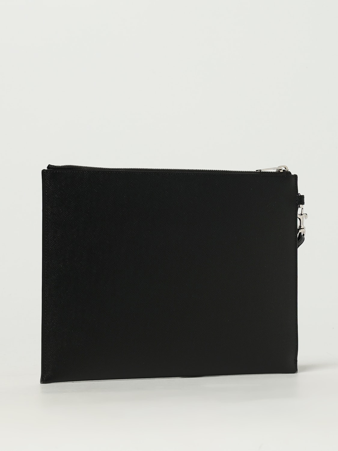 SAINT LAURENT PORTADOCUMENTI: Clutch porta talet saint laurent in pelle grain de poudre , Nero - Img 2