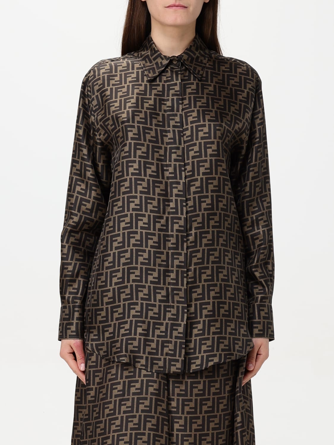 FENDI CAMISA: Camisa mujer Fendi, Tabaco - Img 1