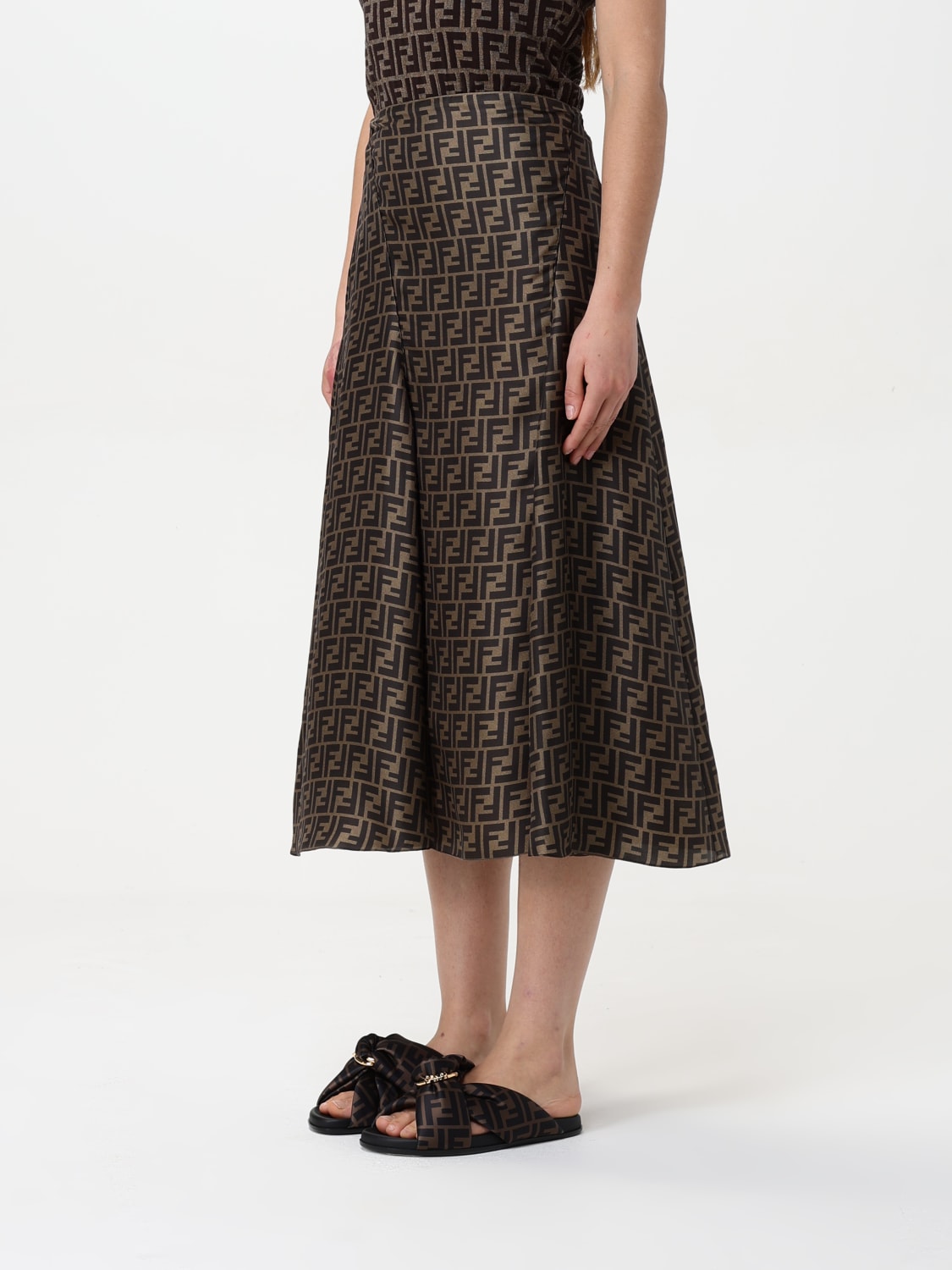 FENDI SKIRT: Skirt woman Fendi, Mud - Img 4