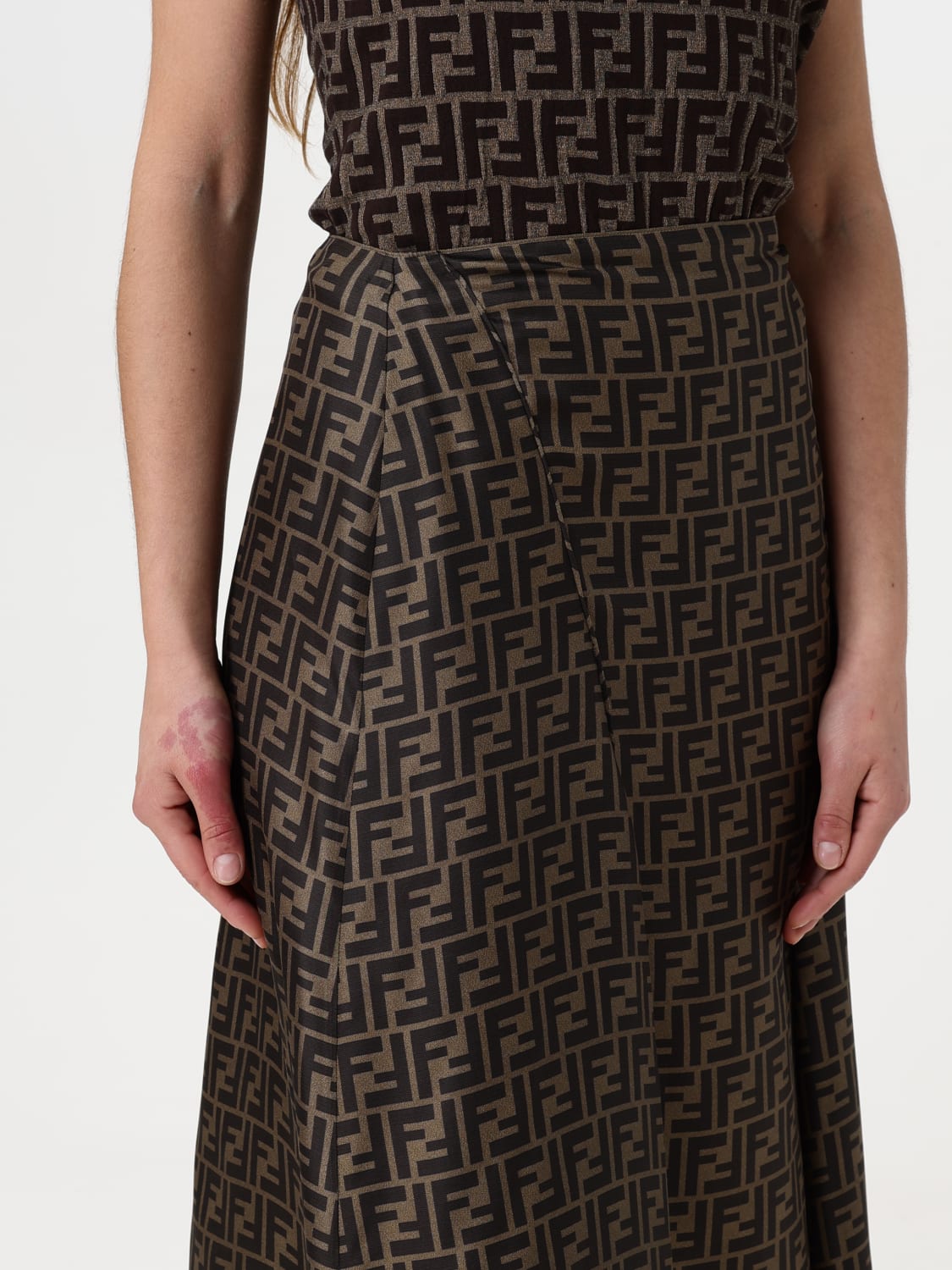 FENDI SKIRT: Skirt woman Fendi, Mud - Img 5
