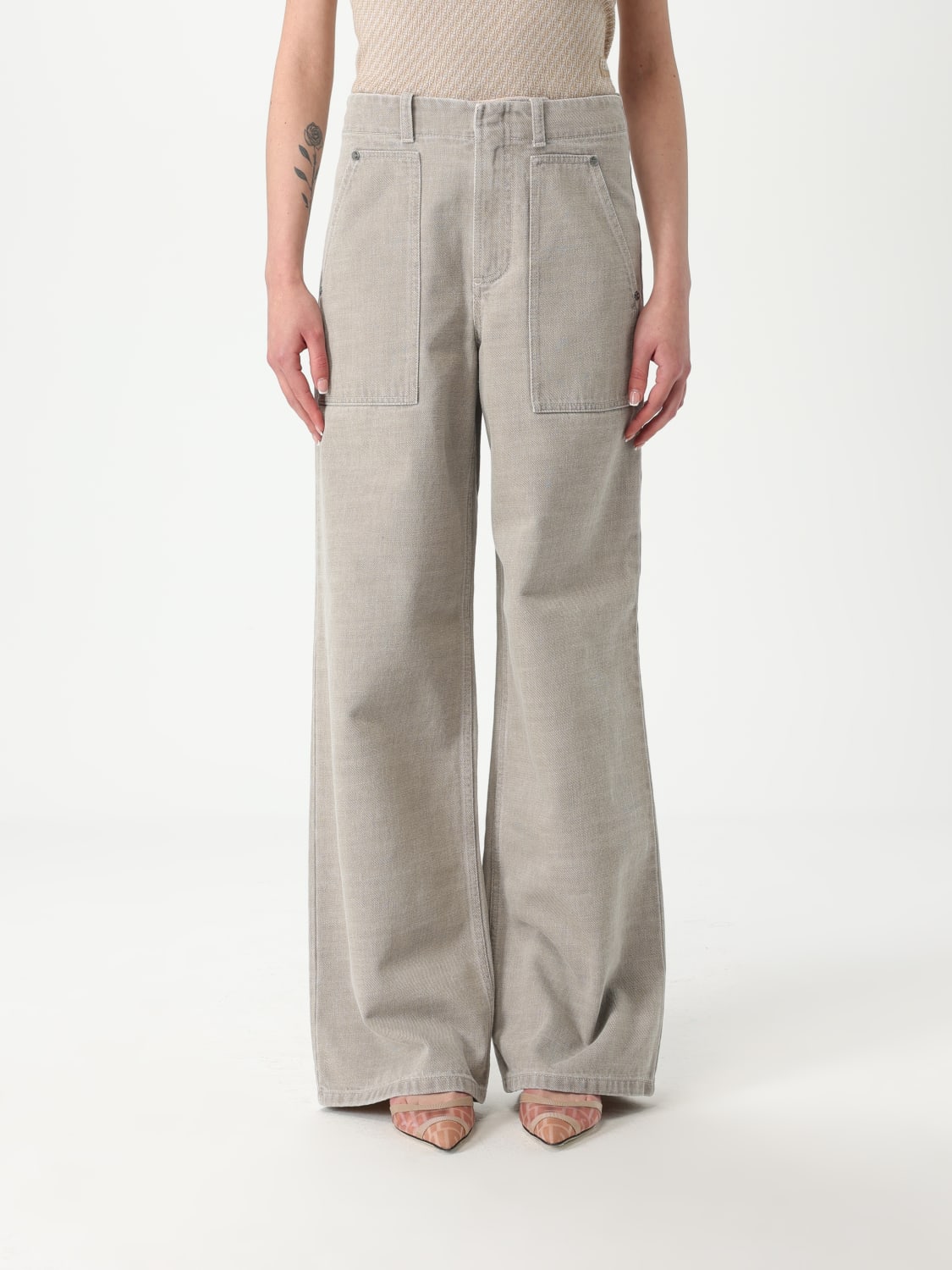 パンツ FENDI Woman Pants Beige FLP863ASMB F1RX9 FENDI: Pants woman - Beige | Fendi pants FLP863ASMB online