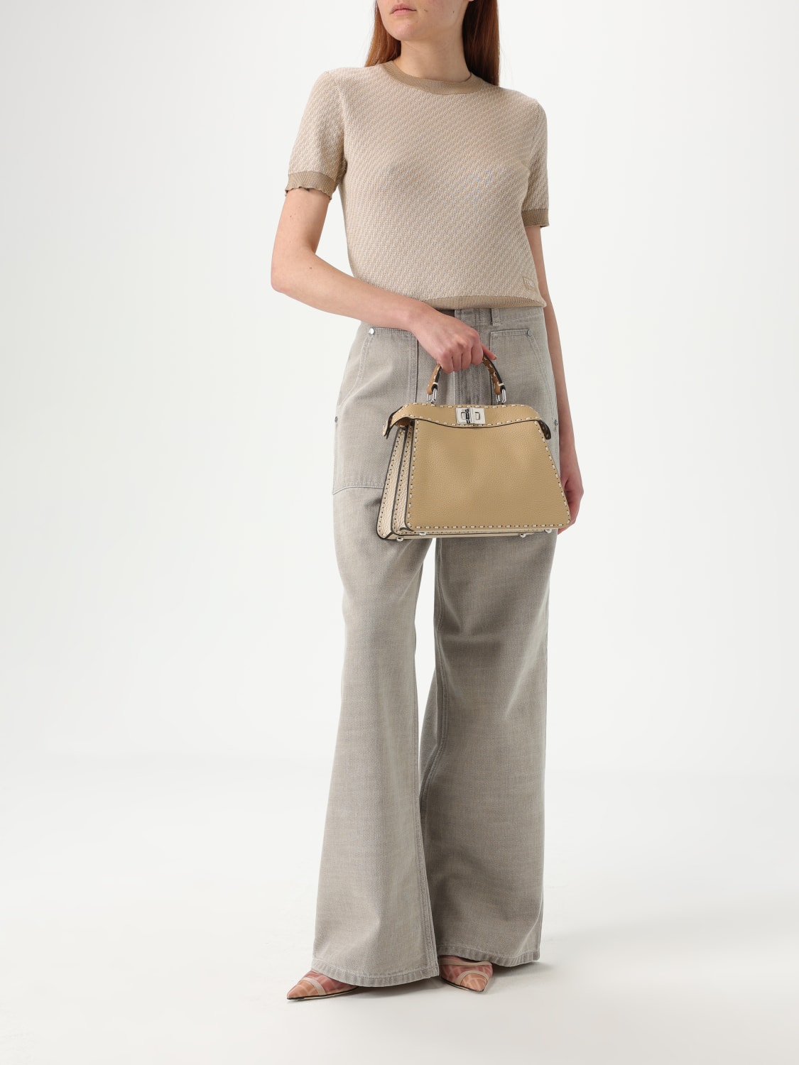 FENDI: Pants woman - Beige | Fendi pants FLP863ASMB online FENDI: Pants woman - Beige | Fendi pants FLP863ASMB online