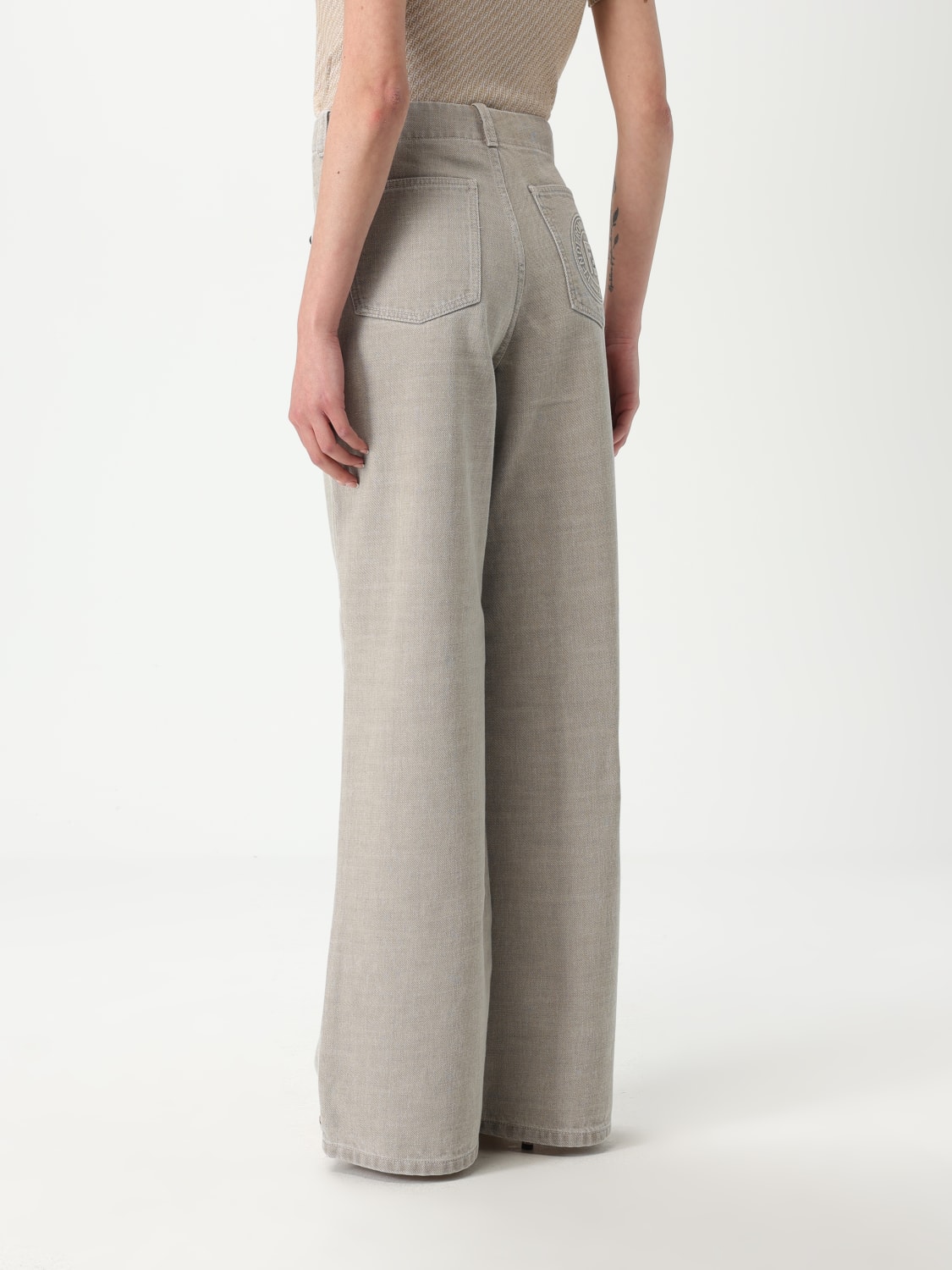 パンツ FENDI Woman Pants Beige FLP863ASMB F1RX9 FENDI: Pants woman - Beige | Fendi pants FLP863ASMB online