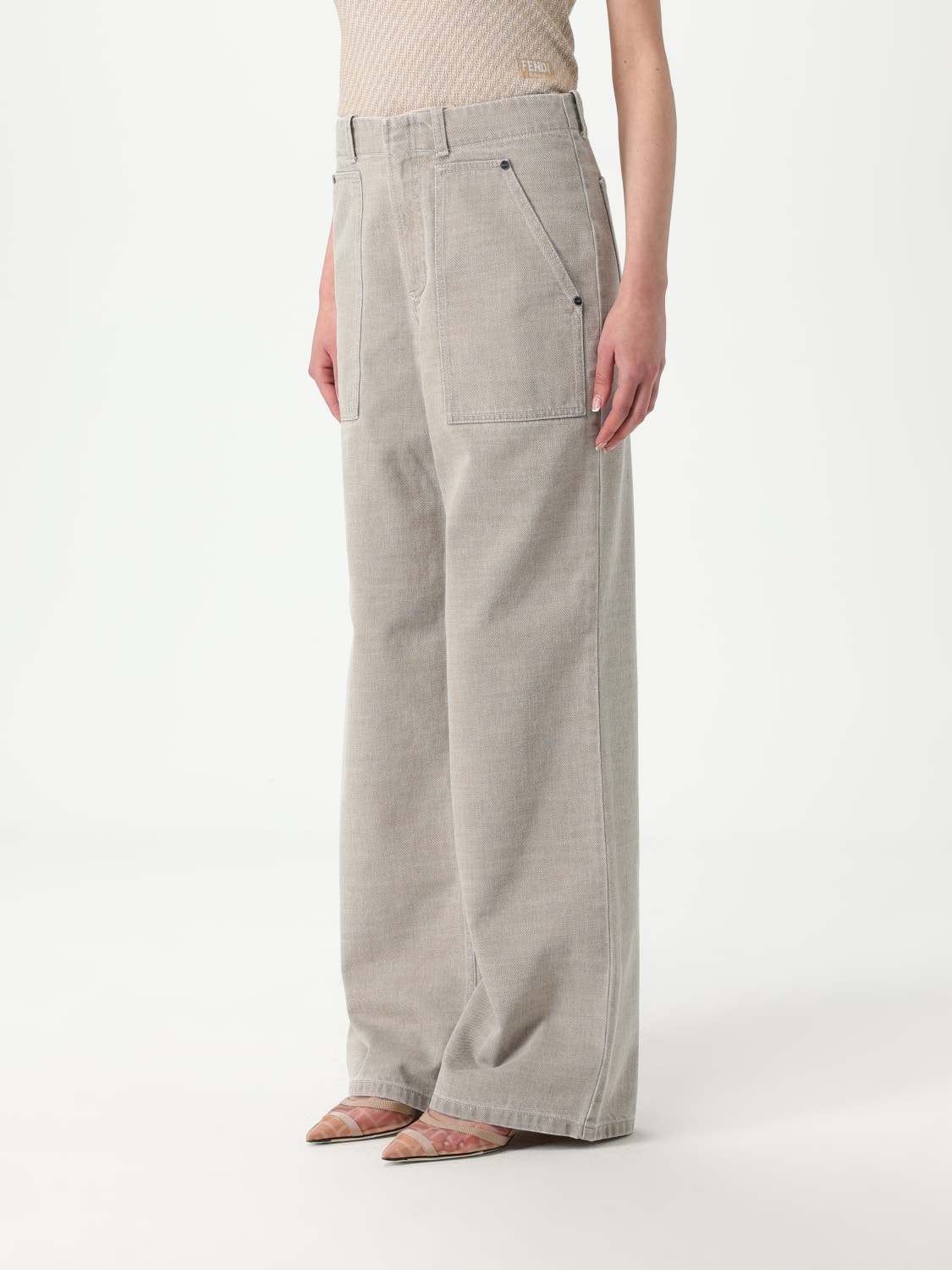 パンツ FENDI Woman Pants Beige FLP863ASMB F1RX9 FENDI: Pants woman - Beige | Fendi pants FLP863ASMB online