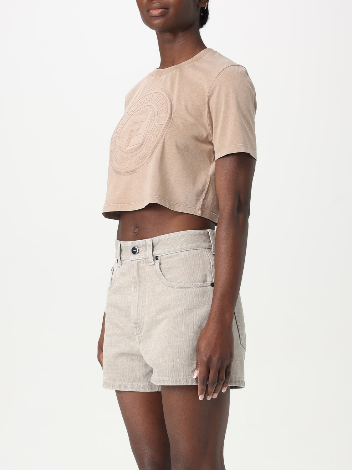 FENDI T-SHIRT: T-shirt woman Fendi, Beige - Img 4