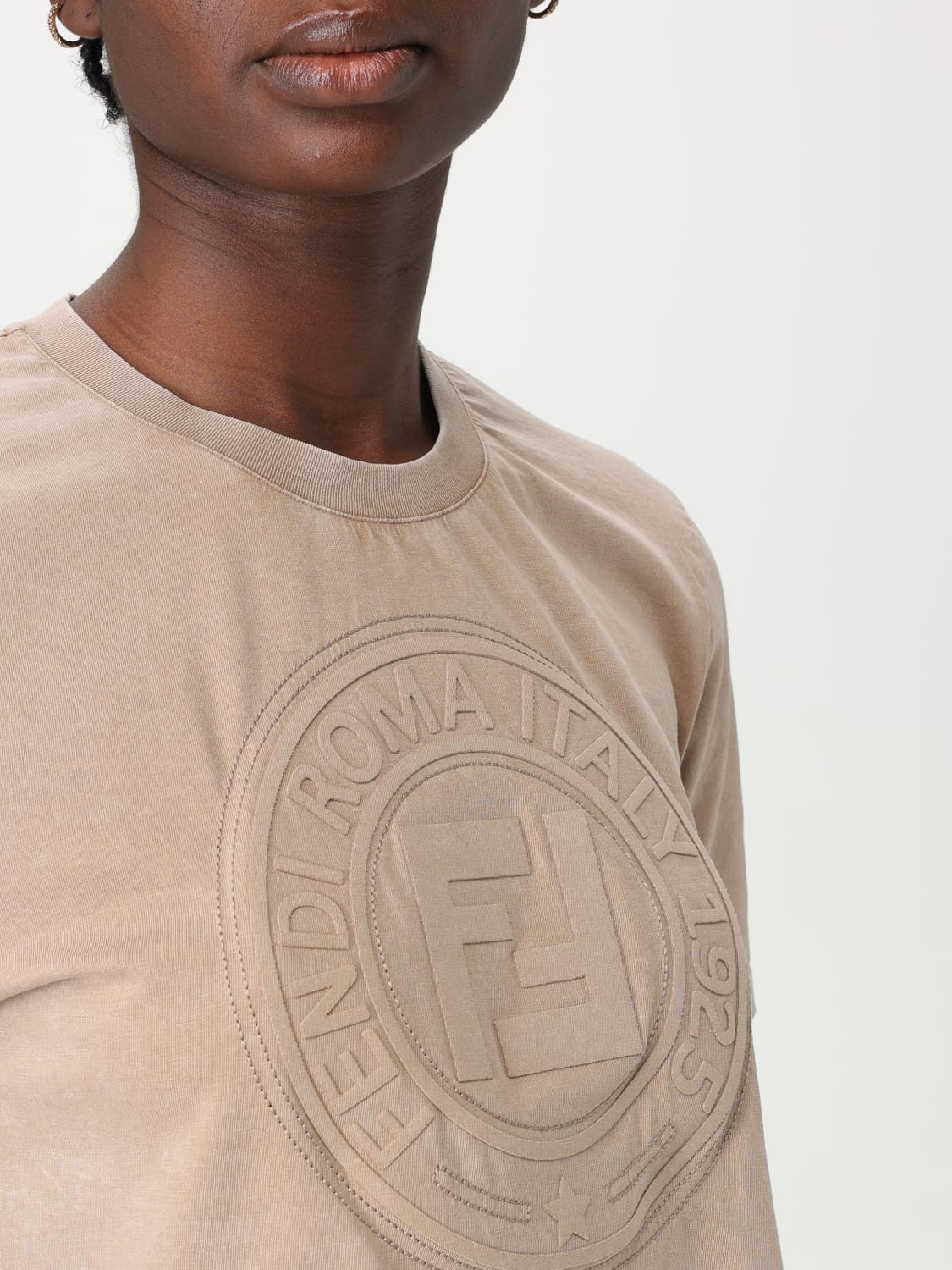 FENDI T-SHIRT: T-shirt woman Fendi, Beige - Img 5