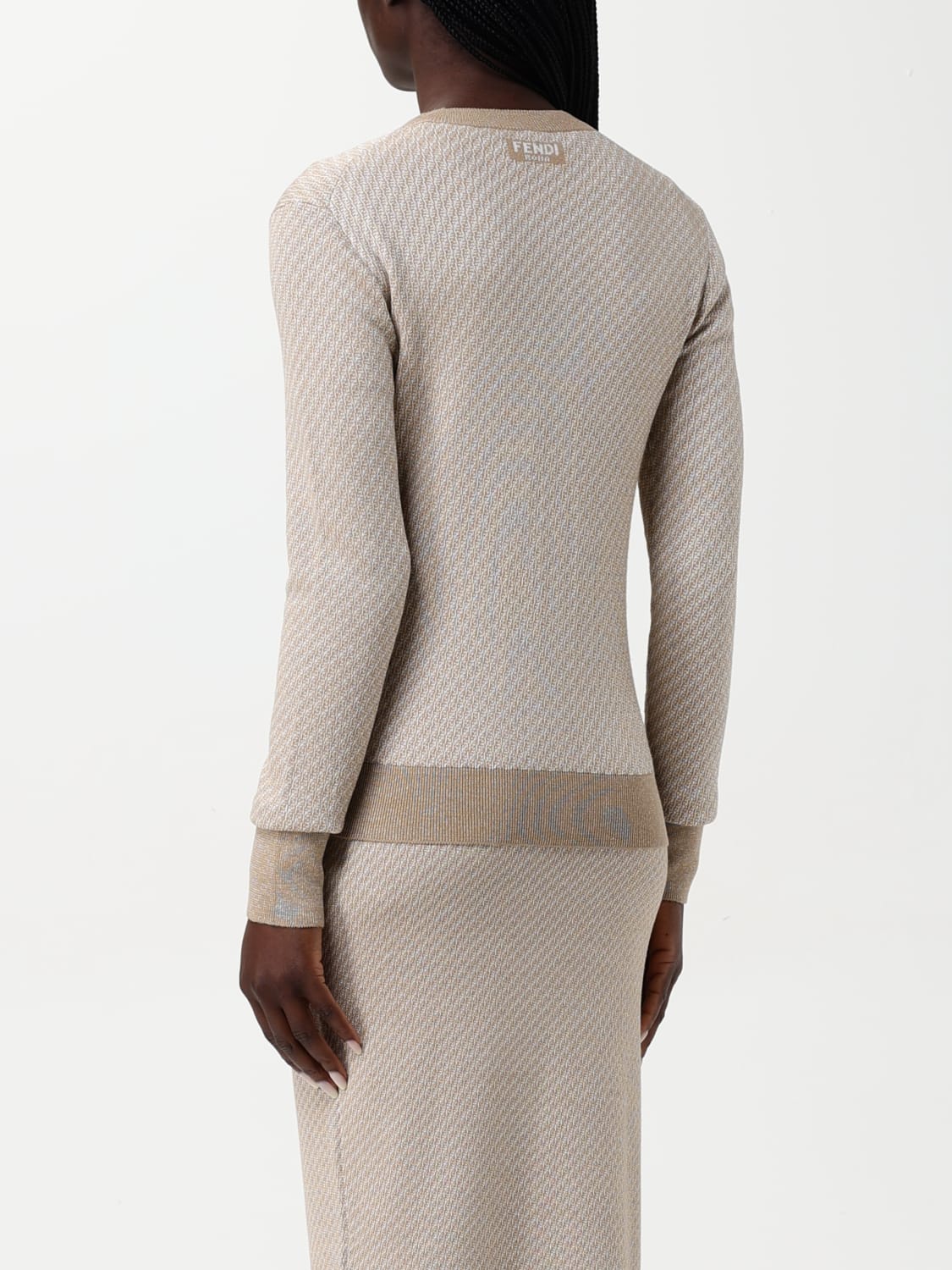 FENDI SWEATER: Cardigan woman Fendi, Beige - Img 3