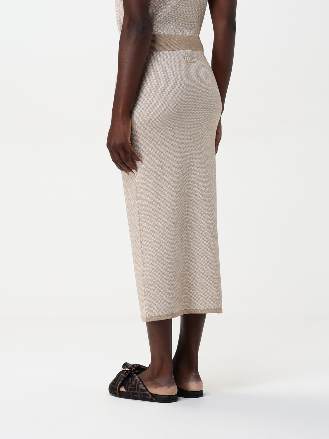 FENDI FALDA: Falda mujer Fendi, Beige - Img 3