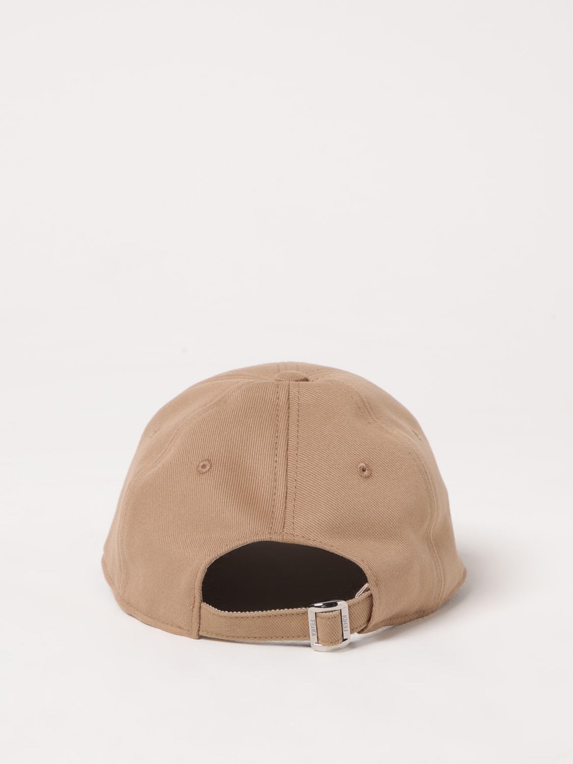 FENDI CAPPELLO: Cappello Fendi in canvas di cotone con logo ricamato , Beige - Img 3