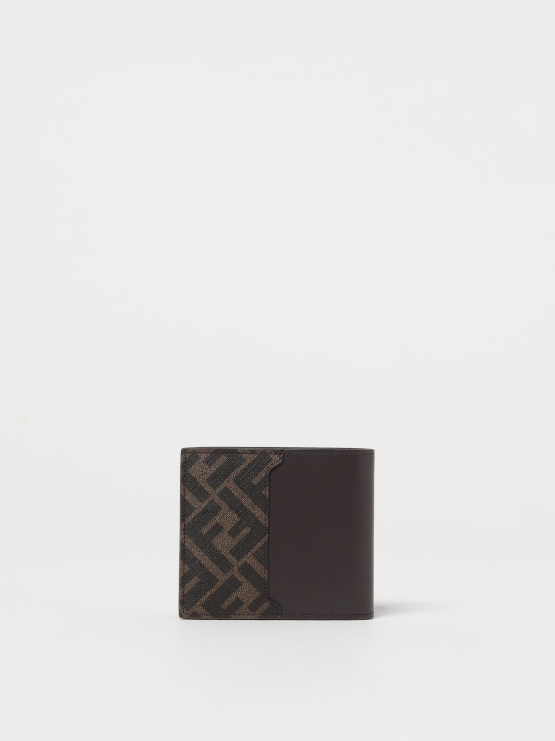 FENDI PORTAFOGLIO: Portafoglio FF Squared Fendi in pelle , Marrone - Img 3